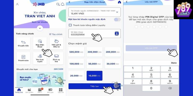Hướng dẫn chi tiết cách nạp tiền vào tài xỉu bằng MB Bank